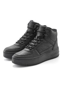 Sneaker ELBSAND "Freizeitschuh, Halbschuh, High Top Sneaker, Turnschuh, Schn&uuml;rschuh", Damen, Gr. 38, schwarz, Obermaterial: 100% Lederimitat. Decksohle: 100% Textilmaterial. Futter: 100% Textilmaterial. Laufsohle: 100% Synthetik, unifarben, Schuhe Sneaker, Schn&uuml;rhalbschuh mit kuscheligem Warmfutter