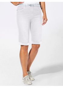 Jeansbermudas Casual Looks, Damen, Gr. 46, Normalgr&ouml;&szlig;en, wei&szlig;, 98% Baumwolle, 2% Polyester, unifarben, kurz, Jeans Jeansbermudas
