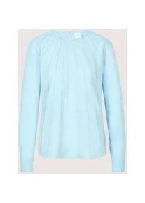 Madeleine Mode Langarmbluse MADELEINE "Leinenbluse Blusenshirt mit feinen Biesen", Damen, Gr. 44, blau (himmelblau), Obermaterial: 100% Leinen LI., Modern, schmal, Blusen, Feine Biesen