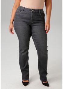 sheego Gro&szlig;e Gr&ouml;&szlig;en Straight-Jeans, grey used, Gr&ouml;&szlig;e 54 - Damen