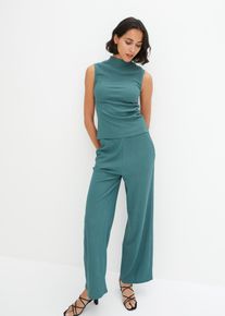 bonprix Jersey Set, gr&uuml;n, Gr.40/42 (M), Bequemer Zweiteiler aus Crinklejersey