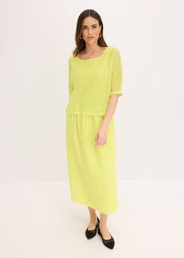 bonprix Kleid in 2 in 1 Optik, gelb, Gr.52/54 (XXL), elegantes Kleid in 2 in 1 Optik