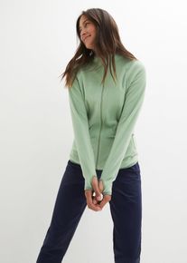 bonprix Fleecejacke mit Rei&szlig;verschluss-Taschen, gr&uuml;n, Gr.44/46 (L), Fleecejacke mit Rei&szlig;verschluss-Taschen, aus Fleece
