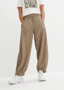 bonprix Haremshose aus reiner Baumwolle, gr&uuml;n, Gr.54, Bequeme und sommerliche Hose aus reiner Baumwolle mit weitem Bein, aus 100% Baumwolle