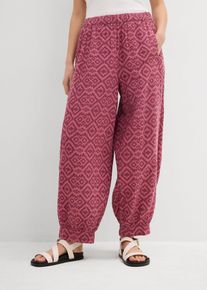 bonprix Haremshose aus reiner Baumwolle, lila, Gr.54, Bequeme und sommerliche Hose aus reiner Baumwolle mit weitem Bein, aus 100% Baumwolle