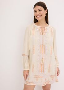 bonprix Minikleid, beige, Gr.38, Romantisch und modern, aus Viskose