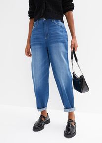 bonprix Barrel-Jeans High Waist Bio-Baumwolle, blau, Gr.44, Barrel Jeans im 5 Pocket Style, 98% Baumwolle (organic)