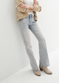 bonprix Bootcut Jeans Mid Waist Stretch, blau, Gr.36, Legere Basic-Stretch-Jeans mit Kontrastn&auml;hten und toller Waschung, 98% Baumwolle