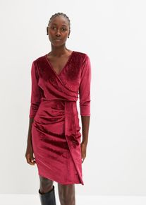 bonprix Minikleid, rot, Gr.44/46 (L), Modern und feminin: Samtkleid in Wickeloptik mit besetzten Strasssteinen und Raffungsdetails machen dieses Kleid perfekt f&uuml;r besondere Anl&auml;sse.