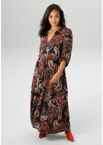 sheego Gro&szlig;e Gr&ouml;&szlig;en Jerseykleid, marine-orange-wei&szlig;-lila-bordeaux, Gr&ouml;&szlig;e 52 - Damen