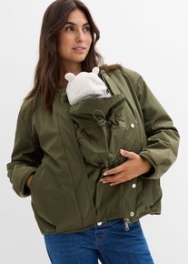 bonprix 4-in-1 Wende-Bomberjacke mit Trageeinsatz, gr&uuml;n, Gr.52, Bomberjacke f&uuml;r die Schwangerschaft und danach zum Wenden