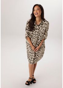 sheego Gro&szlig;e Gr&ouml;&szlig;en Hemdblusenkleid, beige-schwarz-braun, Gr&ouml;&szlig;e 46 - Damen