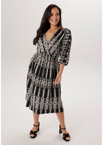 sheego Gro&szlig;e Gr&ouml;&szlig;en Jerseykleid, schwarz-wei&szlig;, Gr&ouml;&szlig;e 54 - Damen