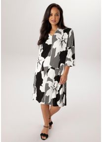 sheego Gro&szlig;e Gr&ouml;&szlig;en Jerseykleid, schwarz-wei&szlig;, Gr&ouml;&szlig;e 46 - Damen