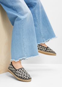 bonprix Espadrilles in Bast-Optik, schwarz, Gr.42, Sommerliche Espadrille in Strohoptik, aus Vegan