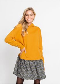 bonprix Sweatkleid in 2-in-1 Optik, orange, Gr.32/34 (XS), L&auml;ssiges Sweatkleid in 2-1 Optik mit Kapuze, 60% Baumwolle