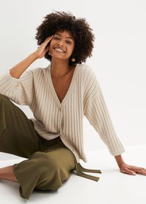 bonprix Strickjacke aus Viskose-Mix, grau, Gr.40/42 (M), Modische Strickjacke in bequemer Boxy-Form.