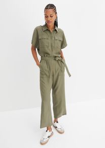 bonprix Jumpsuit aus flie&szlig;endem Lyocell, gr&uuml;n, Gr.36, Trendiger Jumpsuit aus flie&szlig;endem Lyocell mit G&uuml;rtel
