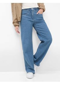Raphaela by Brax Damen Palazzohose Style LAURA FLARED BLEACHED, denim hellblau, Gr. 48