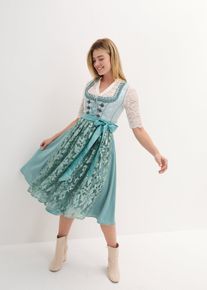 bonprix Dirndl mit Pailletten Sch&uuml;rze (2-tlg.Set), blau, Gr.46, Gl&auml;nzendes Dirndl mit Pailletten-Sch&uuml;rze und Schn&uuml;rung