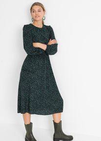 bonprix Midikleid mit Blumenprint, schwarz, Gr.42, Gebl&uuml;mtes Midikleid aus nachhaltiger Viskose, aus Viskose