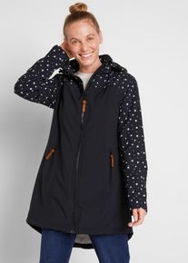 bonprix Funktions-Softshell-Parka mit Kuschelfleece, schwarz, Gr.42, Moderner Funktions-Softshell-Parka mit Kapuze, aus Softshell