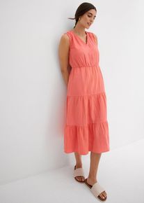 bonprix Kleid aus weichem Musselin, pink, Gr.44, weit geschnittenes Kleid aus reiner Baumwolle, aus 100% Baumwolle