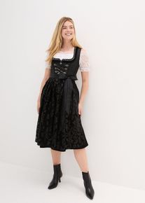 bonprix Dirndl mit Pailletten Sch&uuml;rze (2-tlg.Set), schwarz, Gr.38, Gl&auml;nzendes Dirndl mit Pailletten-Sch&uuml;rze und Schn&uuml;rung