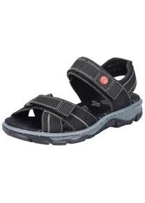 Sandale Rieker, Damen, Gr. 39, schwarz, Lederimitat, Schuhe Sandale, Sommerschuh, Outdoorschuh, Keilabsatz, in Trekking-Optik
