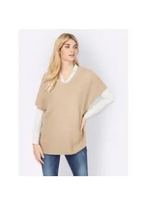 Pullunder Heine "Pullunder", Damen, Gr. 42, beige (elfenbein), 100% Polyacryl, unifarben, Pullover Pullunder