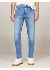 Slim-fit-Jeans Tommy Jeans "Austin Slim Tapered", Herren, Gr. 32, L&auml;nge 32, blau (denim medium), Denim/Jeans, Obermaterial: 95% Baumwolle, 4% Elastomultiester, 1% Elasthan, slim fit, Jeans Slim-fit-Jeans, zum Kn&ouml;chel hin schmaler werdende Jeans mit mittlerer Leibh&ouml;he