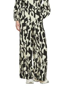 Stoffhose s.Oliver, Herren, Gr. 38, N-Gr, schwarz (schwarz aop), Obermaterial: 84% Viskose, 16% Polyamid, bedruckt, loose fit kn&ouml;chellang, Hosen Stoffhose, Sommerhose mit Taschen