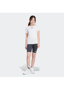 T-Shirt & Shorts adidas Sportswear "JG TR-ES 3S TSE", Damen, Gr. 170, wei&szlig; (wei&szlig;, carbon), Obermaterial: 88% Polyester, 12% Elasthan, KOB Set-Artikel T-Shirt & Shorts