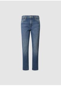 High-waist-Jeans Pepe Jeans "TAPERED JEANS HW", Damen, Gr. 27, L&auml;nge 30, blau (medium blau comfort stretch), Denim/Jeans, Obermaterial: 99% Baumwolle, 1% Elasthan, gerade, unten schmal lang, Jeans High-waist-Jeans