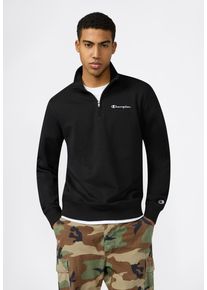 Sweatshirt Champion "ICONS CONTRAST Terry Half Zip Sweatshirt", Herren, Gr. M, nbk, Sweatware, Obermaterial: 70% Baumwolle, 30% Polyester, unifarben, Basic h&uuml;ftbedeckend, Rundhals, Rippb&uuml;ndchen, Sweatshirts Sweatshirt, sportlicher Schnitt, Halb-Zip-Verschluss