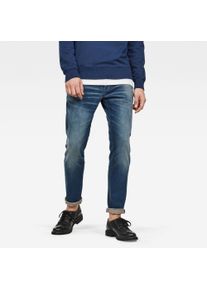 G-Star Raw Slim-fit-Jeans G-STAR "3301 Slim", Herren, Gr. 30, L&auml;nge 34, blau (worker blau faded), Denim/Jeans, Obermaterial: 92% Baumwolle, 7% Polyester, 1% Elasthan, slim fit lang, Jeans Slim-fit-Jeans, mit toller Waschung und Elasthan