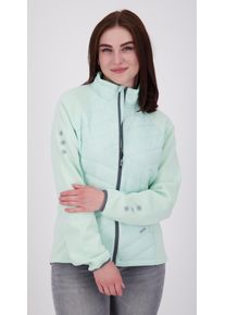 Fleecejacke LPO "EDINA V WOMEN", Damen, Gr. 36 (S), gr&uuml;n (misty jade), 100% Polyester, tailliert, gerader Abschluss, Jacken Fleecejacke, weiche Hybrid-Fleecejacke in traditioneller Optik
