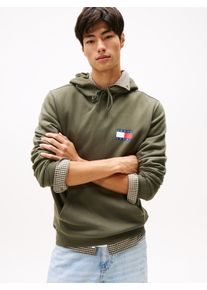 Sweatshirt Tommy Jeans "TJM REG ESSENTIAL FLAG HOOD EXT", Herren, Gr. XL, gr&uuml;n (pewter gr&uuml;n), Sweatware, Obermaterial: 80% Baumwolle, 20% Polyester, regular fit, breiter Bund, Sweatshirts Sweatshirt, mit bedruckten Markenlogo auf Brusth&ouml;he