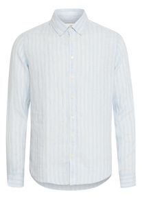 Leinenhemd Casual Friday "Leinenhemd CFDALLAS striped", Damen, Gr. XL, N-Gr, blau (chambray blau), Obermaterial: 80% Leinen LI. 20% Baumwolle CO., Hemden Leinenhemd