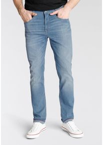 Slim-fit-Jeans MAC "Arne-Pipe light", Herren, Gr. 38 (39), L&auml;nge 30, blau (light blau authentic wash), Denim/Jeans, Obermaterial: 88% Baumwolle, 9% Elastomultiester, 3% Elasthan, Abriebeffekte, figurbetont kn&ouml;chellang, Jeans Slim-fit-Jeans, schmaler figurbetonender Schnitt