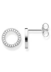 Paar Ohrstecker Thomas Sabo "Kreise Gro&szlig; bunt oder wei&szlig;", bunt (silberfarben, wei&szlig;, kristallwei&szlig;), Ohrringe, Damen, 10mm, Silber 925 (recycelt), Paar Ohrstecker, mit Glas-Keramik Stein, Korund, Spinell, Zirkonia (synth.)