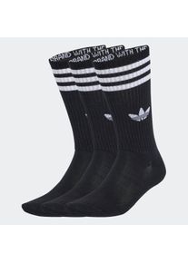 Sportsocken adidas originals "3-STREIFEN HIGH CREW, 3 PAAR", Herren, Gr. M (40/42), schwarz (schwarz, schwarz, schwarz), Obermaterial: 51% Baumwolle, 46% Polyester, 2% Elasthan, 1% sonstige Fasern, Socken Sportsocken, f&uuml;r verschiedene Aktivit&auml;ten, wadenlange Passform