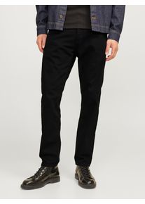 Jack & Jones Tapered-fit-Jeans JACK & JONES "JJIMIKE JJORIGINAL CJ SN", Damen, Gr. 29, L&auml;nge 30, schwarz (schwarz denim), Denim/Jeans, Obermaterial: 99% Baumwolle, 1% Elasthan, Abriebeffekte, clean, bequem, Jeans Tapered-fit-Jeans, mit Five-Pocket-Design