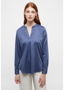 Longbluse Eterna "LOOSE FIT", Damen, Gr. 36, blau (indigo), 95% Baumwolle, 5% Elasthan, Blusen Longbluse, EASY IRON (b&uuml;gelleicht)