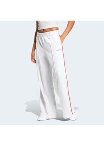 Sporthose adidas Sportswear "SEASONAL ESSENTIALS COLOURPOP MIT AUFGESTICKTER GRAFIK", Damen, Gr. XL, N-Gr, light grau heather, active maroon, normal, gr., Obermaterial: 55% Baumwolle, 36% Polyester, 9% Viskose, Hosen Sporthose