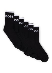 Businesssocken BOSS "6P QS Stripe CC", Damen, Gr. 43-46, schwarz (schwarz_001), Baumwollmischung, unifarben, elastisch, Socken Businesssocken, mit BOSS Schriftzug