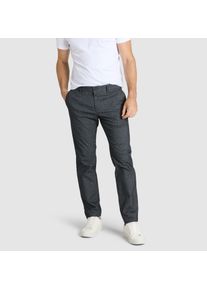 Chinohose MAC "Lennox", Herren, Gr. 36, L&auml;nge 34, blau (midnight blau printed), Web, Obermaterial: 50% Baumwolle, 33% Polyester, 15% Viskose, 2% Elasthan, Basic schmal lang, Hosen Chinohose, aus elastischer Baumwollmischung