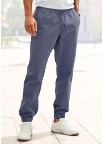 Jogger Pants John Devin "Jogg Pants", Damen, Gr. S (44/46), N-Gr, blau (graublau), Web, Obermaterial: 97% Baumwolle, 3% Elasthan, unifarben, bequem lang, Hosen Jogger Pants, aus elastischer Baumwoll-Qualit&auml;t, Topseller