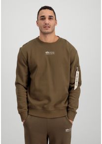 Sweater Alpha Industries "Organics EMB Sweater", Herren, Gr. S, braun (organic mud), Obermaterial: 100% Baumwolle, regular fit, Sweatshirts Sweater