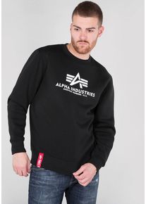 Sweatshirt Alpha Industries "Basic Sweater", Herren, Gr. M, schwarz, angeraute Sweatware, Obermaterial: 80% Baumwolle, 20% Polyester, bedruckt, normal normal, Rundhals, Rippb&uuml;ndchen, Sweatshirts Sweatshirt, Baumwollmischung, regular fit